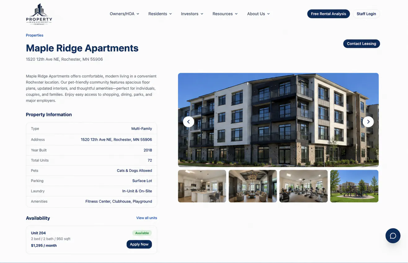 Modern residential property website preview